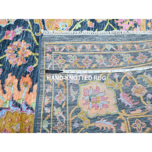 8'x10'2" Imperial Blue, Colorful All Over Tabriz Design, Wool & Silk, Hand Knotted, Oriental Rug FWR457890
