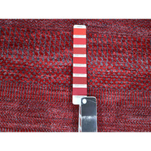 Load image into Gallery viewer, 2&#39;6&quot;x16&#39;3&quot; Angels Red, Modern Grass Design, Hand Knotted, Borderless, Denser Weave, Lush And Plush, Tone On Tone, Wool And Silk, Xl Runner, Oriental Rug FWR457920