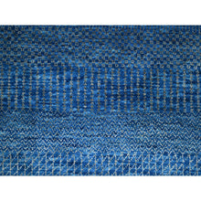 Load image into Gallery viewer, 9&#39;x12&#39; Imperial Blue, Modern Grass Design, Hand Knotted, Denser Weave, Tone on Tone, Wool and Silk, Borderless, Lush and Plush, Oriental Rug FWR457932