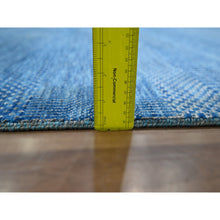 Load image into Gallery viewer, 9&#39;x12&#39; Imperial Blue, Modern Grass Design, Hand Knotted, Denser Weave, Tone on Tone, Wool and Silk, Borderless, Lush and Plush, Oriental Rug FWR457932