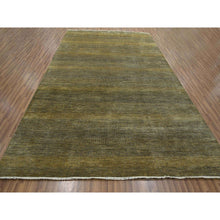 Load image into Gallery viewer, 9&#39;2&quot;x12&#39;6&quot; Bone Brown, Modern Grass Design, Hand Knotted, Borderless, Denser Weave, Tone On Tone, Wool And Silk, Lush And Plush, Oriental Rug FWR457938