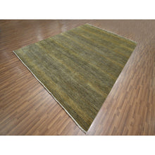Load image into Gallery viewer, 9&#39;2&quot;x12&#39;6&quot; Bone Brown, Modern Grass Design, Hand Knotted, Borderless, Denser Weave, Tone On Tone, Wool And Silk, Lush And Plush, Oriental Rug FWR457938
