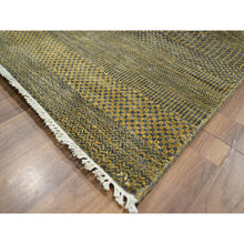 Load image into Gallery viewer, 9&#39;2&quot;x12&#39;6&quot; Bone Brown, Modern Grass Design, Hand Knotted, Borderless, Denser Weave, Tone On Tone, Wool And Silk, Lush And Plush, Oriental Rug FWR457938