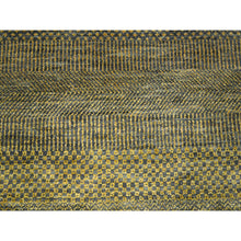 Load image into Gallery viewer, 9&#39;2&quot;x12&#39;6&quot; Bone Brown, Modern Grass Design, Hand Knotted, Borderless, Denser Weave, Tone On Tone, Wool And Silk, Lush And Plush, Oriental Rug FWR457938
