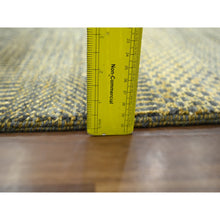 Load image into Gallery viewer, 9&#39;2&quot;x12&#39;6&quot; Bone Brown, Modern Grass Design, Hand Knotted, Borderless, Denser Weave, Tone On Tone, Wool And Silk, Lush And Plush, Oriental Rug FWR457938