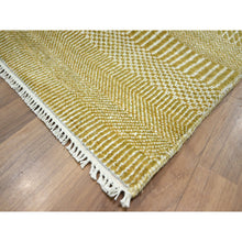 Load image into Gallery viewer, 9&#39;x12&#39;3&quot; Cumin Brown, Modern Grass Design, Hand Knotted, Borderless, Tone On Tone, Denser Weave, Wool And Silk, Lush And Plush, Oriental Rug FWR457962