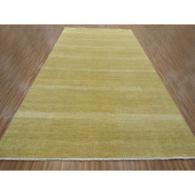 Load image into Gallery viewer, 10&#39;2&quot;x14&#39;2&quot; Harvest Gold, Modern Grass Design, Hand Knotted, Borderless, Denser Weave, Wool And Silk, Tone On Tone, Lush And Plush, Oriental Rug FWR457968