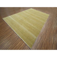 Load image into Gallery viewer, 10&#39;2&quot;x14&#39;2&quot; Harvest Gold, Modern Grass Design, Hand Knotted, Borderless, Denser Weave, Wool And Silk, Tone On Tone, Lush And Plush, Oriental Rug FWR457968