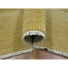 Load image into Gallery viewer, 10&#39;2&quot;x14&#39;2&quot; Harvest Gold, Modern Grass Design, Hand Knotted, Borderless, Denser Weave, Wool And Silk, Tone On Tone, Lush And Plush, Oriental Rug FWR457968