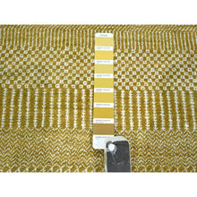 Load image into Gallery viewer, 10&#39;2&quot;x14&#39;2&quot; Harvest Gold, Modern Grass Design, Hand Knotted, Borderless, Denser Weave, Wool And Silk, Tone On Tone, Lush And Plush, Oriental Rug FWR457968