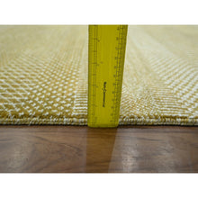 Load image into Gallery viewer, 10&#39;2&quot;x14&#39;2&quot; Harvest Gold, Modern Grass Design, Hand Knotted, Borderless, Denser Weave, Wool And Silk, Tone On Tone, Lush And Plush, Oriental Rug FWR457968