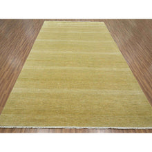 Load image into Gallery viewer, 9&#39;x12&#39; Ecru Brown, Modern Grass Design, Borderless, Denser Weave, Tone On Tone, Wool And Silk, Lush And Plush, Hand Knotted, Oriental Rug FWR457974