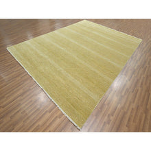 Load image into Gallery viewer, 9&#39;x12&#39; Ecru Brown, Modern Grass Design, Borderless, Denser Weave, Tone On Tone, Wool And Silk, Lush And Plush, Hand Knotted, Oriental Rug FWR457974