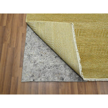 Load image into Gallery viewer, 9&#39;x12&#39; Ecru Brown, Modern Grass Design, Borderless, Denser Weave, Tone On Tone, Wool And Silk, Lush And Plush, Hand Knotted, Oriental Rug FWR457974