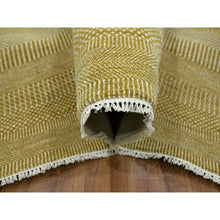 Load image into Gallery viewer, 9&#39;x12&#39; Ecru Brown, Modern Grass Design, Borderless, Denser Weave, Tone On Tone, Wool And Silk, Lush And Plush, Hand Knotted, Oriental Rug FWR457974