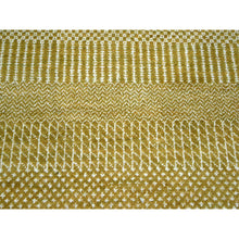 Load image into Gallery viewer, 9&#39;x12&#39; Ecru Brown, Modern Grass Design, Borderless, Denser Weave, Tone On Tone, Wool And Silk, Lush And Plush, Hand Knotted, Oriental Rug FWR457974