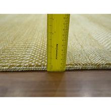 Load image into Gallery viewer, 9&#39;x12&#39; Ecru Brown, Modern Grass Design, Borderless, Denser Weave, Tone On Tone, Wool And Silk, Lush And Plush, Hand Knotted, Oriental Rug FWR457974