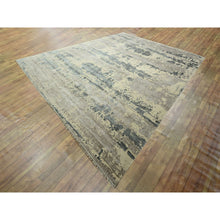Load image into Gallery viewer, 11&#39;10&quot;x15&#39; Charcoal Gray &amp; Beige, Modern Abstract Design with Natural Colors, Wool and Silk, Hand Knotted, Oversized, Oriental Rug FWR457986