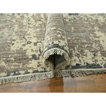 Load image into Gallery viewer, 11&#39;10&quot;x15&#39; Charcoal Gray &amp; Beige, Modern Abstract Design with Natural Colors, Wool and Silk, Hand Knotted, Oversized, Oriental Rug FWR457986