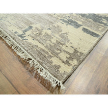 Load image into Gallery viewer, 11&#39;10&quot;x15&#39; Charcoal Gray &amp; Beige, Modern Abstract Design with Natural Colors, Wool and Silk, Hand Knotted, Oversized, Oriental Rug FWR457986
