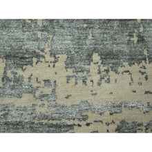 Load image into Gallery viewer, 11&#39;10&quot;x15&#39; Charcoal Gray &amp; Beige, Modern Abstract Design with Natural Colors, Wool and Silk, Hand Knotted, Oversized, Oriental Rug FWR457986