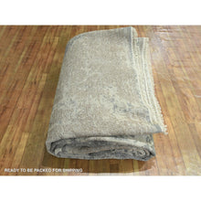 Load image into Gallery viewer, 11&#39;10&quot;x15&#39; Charcoal Gray &amp; Beige, Modern Abstract Design with Natural Colors, Wool and Silk, Hand Knotted, Oversized, Oriental Rug FWR457986