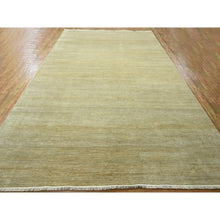 Load image into Gallery viewer, 10&#39;x14&#39; Khaki Brown, Modern Grass Design, Hand Knotted, Borderless, Denser Weave, Lush and Plush, Tone on Tone, Wool and Silk, Oriental Rug FWR457992
