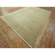 Load image into Gallery viewer, 10&#39;x14&#39; Khaki Brown, Modern Grass Design, Hand Knotted, Borderless, Denser Weave, Lush and Plush, Tone on Tone, Wool and Silk, Oriental Rug FWR457992