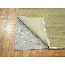 Load image into Gallery viewer, 10&#39;x14&#39; Khaki Brown, Modern Grass Design, Hand Knotted, Borderless, Denser Weave, Lush and Plush, Tone on Tone, Wool and Silk, Oriental Rug FWR457992