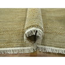 Load image into Gallery viewer, 10&#39;x14&#39; Khaki Brown, Modern Grass Design, Hand Knotted, Borderless, Denser Weave, Lush and Plush, Tone on Tone, Wool and Silk, Oriental Rug FWR457992