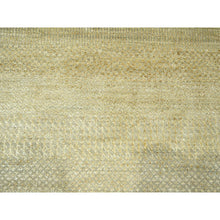 Load image into Gallery viewer, 10&#39;x14&#39; Khaki Brown, Modern Grass Design, Hand Knotted, Borderless, Denser Weave, Lush and Plush, Tone on Tone, Wool and Silk, Oriental Rug FWR457992