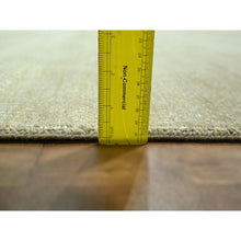 Load image into Gallery viewer, 10&#39;x14&#39; Khaki Brown, Modern Grass Design, Hand Knotted, Borderless, Denser Weave, Lush and Plush, Tone on Tone, Wool and Silk, Oriental Rug FWR457992