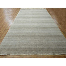Load image into Gallery viewer, 10&#39;x14&#39; Dark Vanilla Brown, Modern Grass Design, Wool And Silk, Hand Knotted, Borderless, Denser Weave, Tone On Tone, Lush And Plush, Oriental Rug FWR457998
