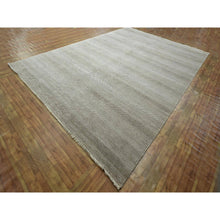 Load image into Gallery viewer, 10&#39;x14&#39; Dark Vanilla Brown, Modern Grass Design, Wool And Silk, Hand Knotted, Borderless, Denser Weave, Tone On Tone, Lush And Plush, Oriental Rug FWR457998