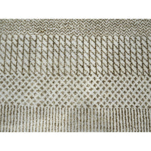 Load image into Gallery viewer, 10&#39;x14&#39; Dark Vanilla Brown, Modern Grass Design, Wool And Silk, Hand Knotted, Borderless, Denser Weave, Tone On Tone, Lush And Plush, Oriental Rug FWR457998