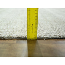 Load image into Gallery viewer, 10&#39;x14&#39; Dark Vanilla Brown, Modern Grass Design, Wool And Silk, Hand Knotted, Borderless, Denser Weave, Tone On Tone, Lush And Plush, Oriental Rug FWR457998