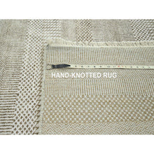 Load image into Gallery viewer, 10&#39;x14&#39; Dark Vanilla Brown, Modern Grass Design, Wool And Silk, Hand Knotted, Borderless, Denser Weave, Tone On Tone, Lush And Plush, Oriental Rug FWR457998