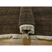 Load image into Gallery viewer, 10&#39;x14&#39; Cinnamon Brown, Modern Grass Design, Hand Knotted, Borderless, Denser Weave, Tone On Tone, Wool And Silk, Lush And Plush, Oriental Rug FWR458004