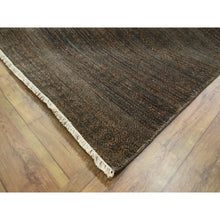 Load image into Gallery viewer, 10&#39;x14&#39; Cinnamon Brown, Modern Grass Design, Hand Knotted, Borderless, Denser Weave, Tone On Tone, Wool And Silk, Lush And Plush, Oriental Rug FWR458004