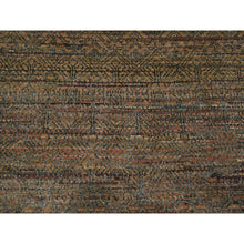 Load image into Gallery viewer, 10&#39;x14&#39; Cinnamon Brown, Modern Grass Design, Hand Knotted, Borderless, Denser Weave, Tone On Tone, Wool And Silk, Lush And Plush, Oriental Rug FWR458004