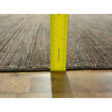 Load image into Gallery viewer, 10&#39;x14&#39; Cinnamon Brown, Modern Grass Design, Hand Knotted, Borderless, Denser Weave, Tone On Tone, Wool And Silk, Lush And Plush, Oriental Rug FWR458004