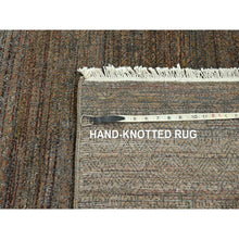 Load image into Gallery viewer, 10&#39;x14&#39; Cinnamon Brown, Modern Grass Design, Hand Knotted, Borderless, Denser Weave, Tone On Tone, Wool And Silk, Lush And Plush, Oriental Rug FWR458004