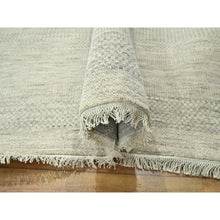 Load image into Gallery viewer, 10&#39;x14&#39; Bone White, Modern Grass Design, Hand Knotted, Borderless, Denser Weave, Tone on Tone, Wool and Silk, Lush and Plush, Oriental Rug FWR458010