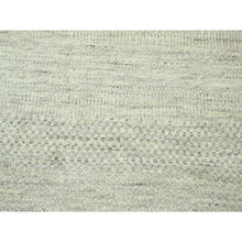 Load image into Gallery viewer, 10&#39;x14&#39; Bone White, Modern Grass Design, Hand Knotted, Borderless, Denser Weave, Tone on Tone, Wool and Silk, Lush and Plush, Oriental Rug FWR458010