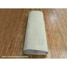 Load image into Gallery viewer, 10&#39;x14&#39; Bone White, Modern Grass Design, Hand Knotted, Borderless, Denser Weave, Tone On Tone, Wool And Silk, Lush And Plush, Oriental Rug FWR458010