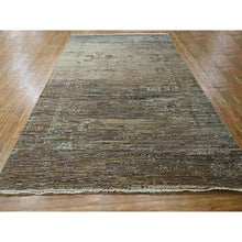 Load image into Gallery viewer, 8&#39;10&quot;x12&#39; Chipmunk Brown, Erased and Broken Line Design, Wool &amp; Silk, Hand Knotted, Hi and Low, Oriental Rug FWR458022
