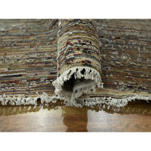 Load image into Gallery viewer, 8&#39;10&quot;x12&#39; Chipmunk Brown, Erased and Broken Line Design, Wool &amp; Silk, Hand Knotted, Hi and Low, Oriental Rug FWR458022