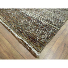 Load image into Gallery viewer, 8&#39;10&quot;x12&#39; Chipmunk Brown, Erased and Broken Line Design, Wool &amp; Silk, Hand Knotted, Hi and Low, Oriental Rug FWR458022