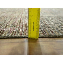 Load image into Gallery viewer, 8&#39;10&quot;x12&#39; Chipmunk Brown, Erased and Broken Line Design, Wool &amp; Silk, Hand Knotted, Hi and Low, Oriental Rug FWR458022