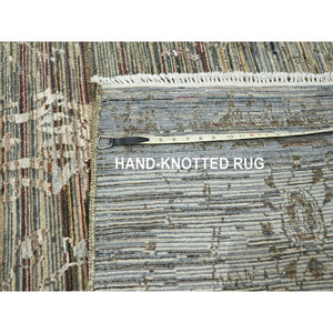 8'10"x12' Colorful, Modern Salt and Pepper Design, Vegetable Dyes Thick and Plush Washed Out, Soft Luxurious Wool Hand Knotted, Oriental Rug FWR451134